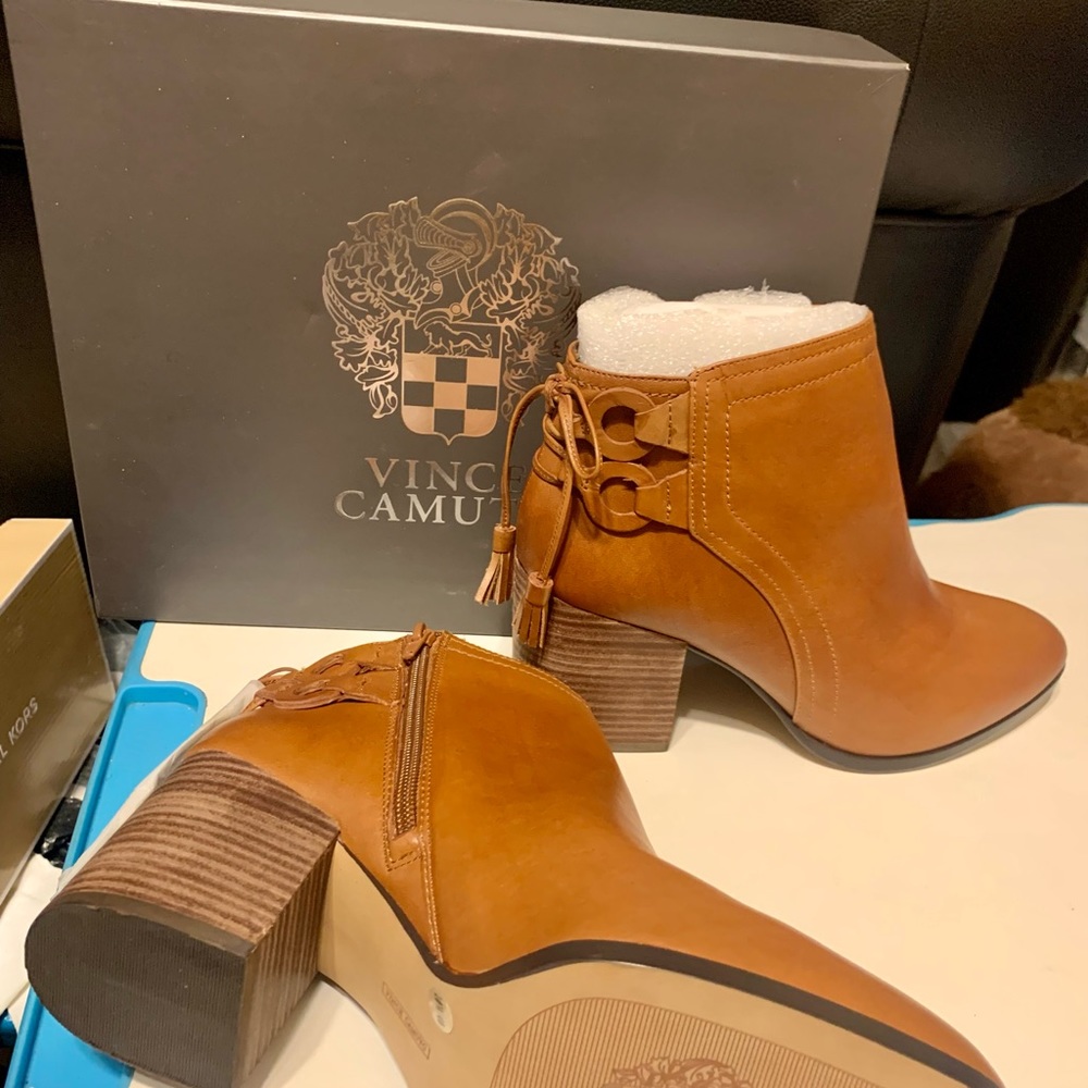 Vince Camuto Russet Mellia Leather Boots - Picture 2 of 5